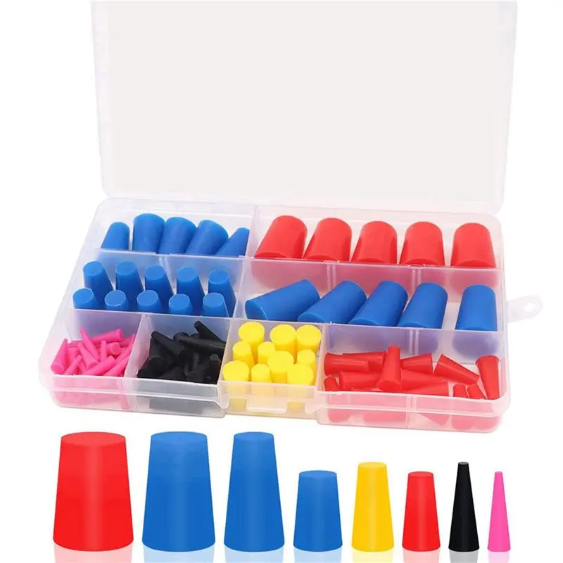 210-Pc Silicone Tapered Plug Kit 1/16"–5/8" for Powder Coating