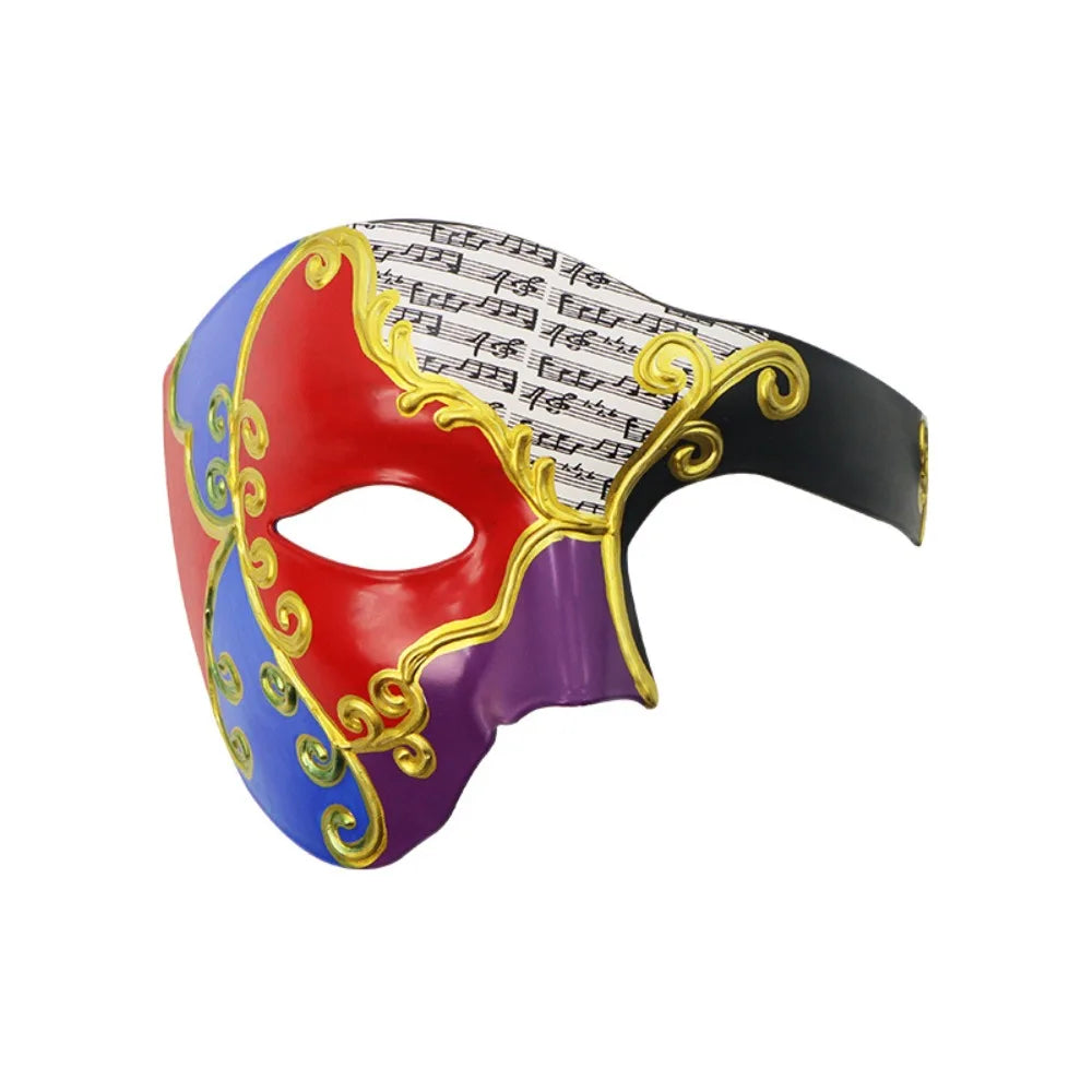 Venetian Half Face Masquerade Mask | Halloween Phantom Style
