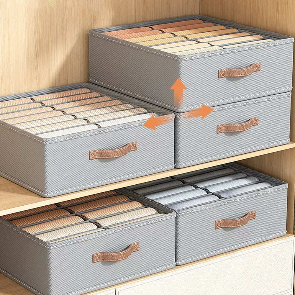 Foldable Wardrobe Organizer 14/16 Grid – Pants & Clothes Box