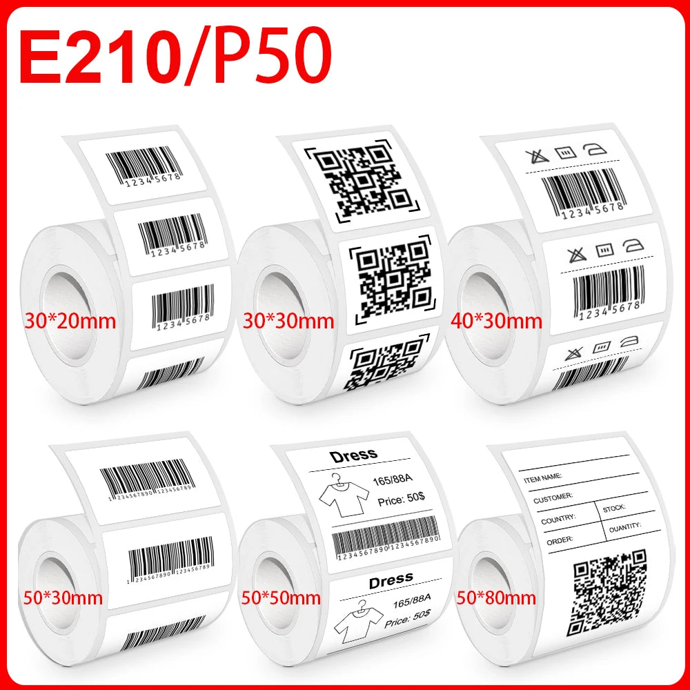 Labelwell E210 Thermal Label Paper – White & Transparent Rolls
