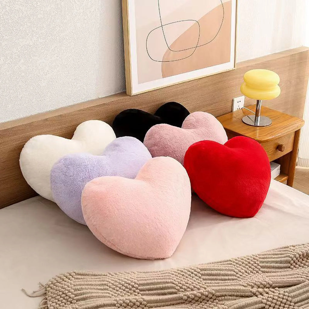 Heart Shaped Plush Throw Pillow – Soft Love Sofa Cushion
