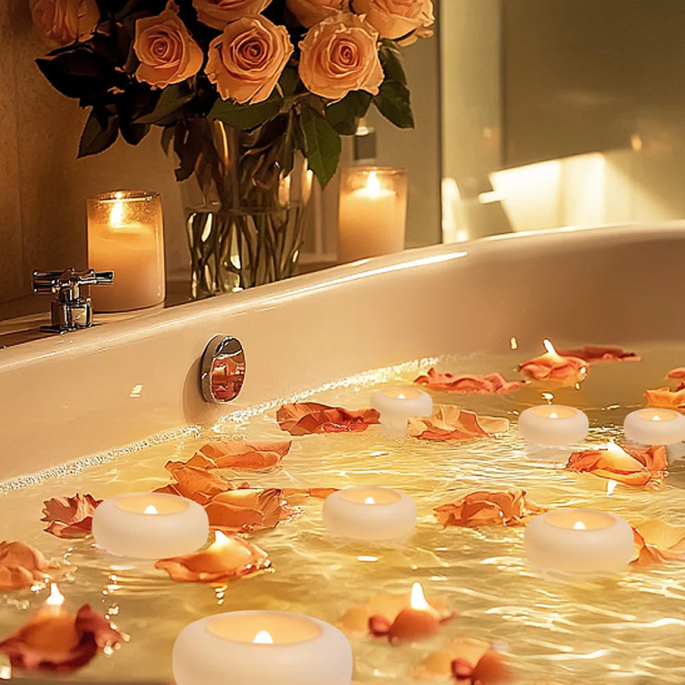 Flameless LED Floating Candles Battery Tealights 12/24 Pack
