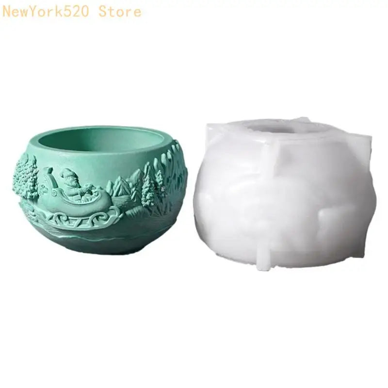 Santa Flowerpot Silicone Mold – Christmas Candle & Craft Mould