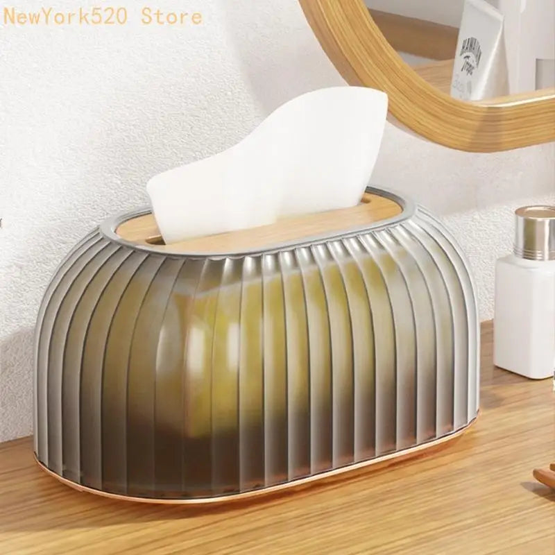Striped Tissue Box Holder | Modern Plastic Napkin Dispenser