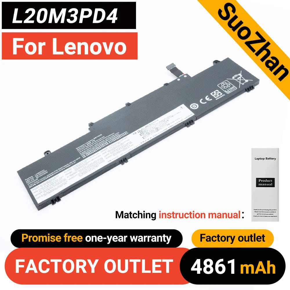 SUOZHAN L20M3PD4 Battery for Lenovo ThinkPad E14 E15 Gen 3