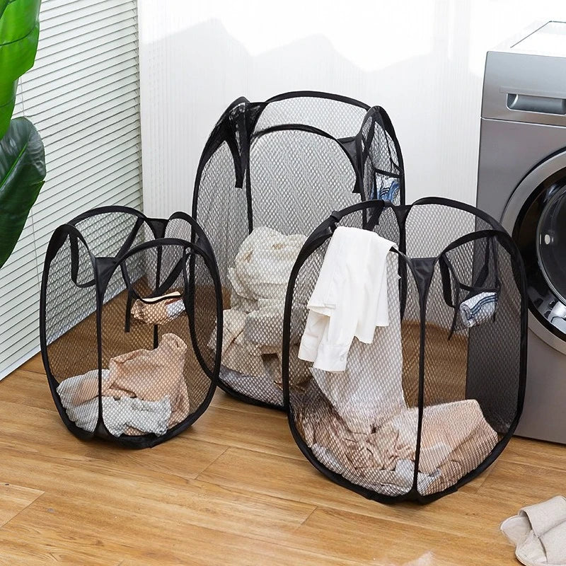 Foldable Mesh Laundry Basket Collapsible Clothes Hamper