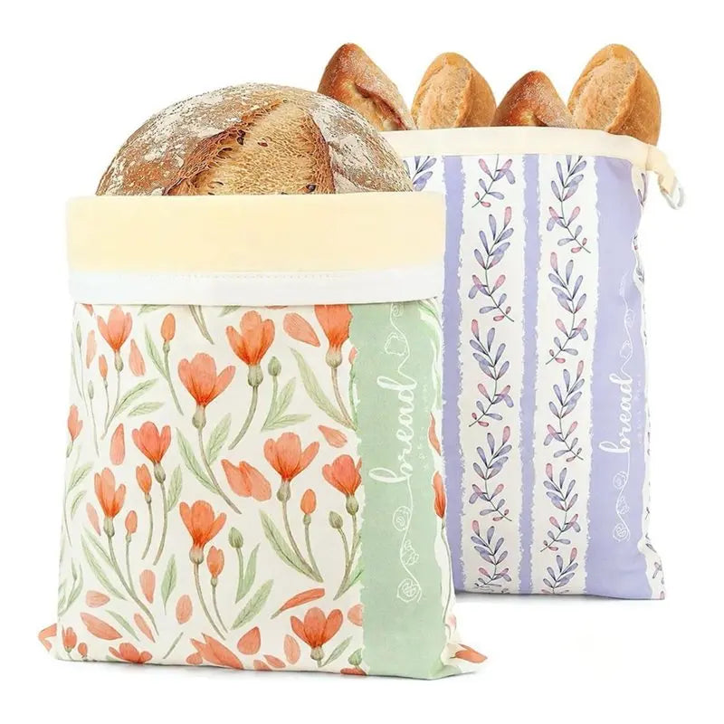 XL Reusable Beeswax Bread Bags 2 Pack – Organic Linen Cotton