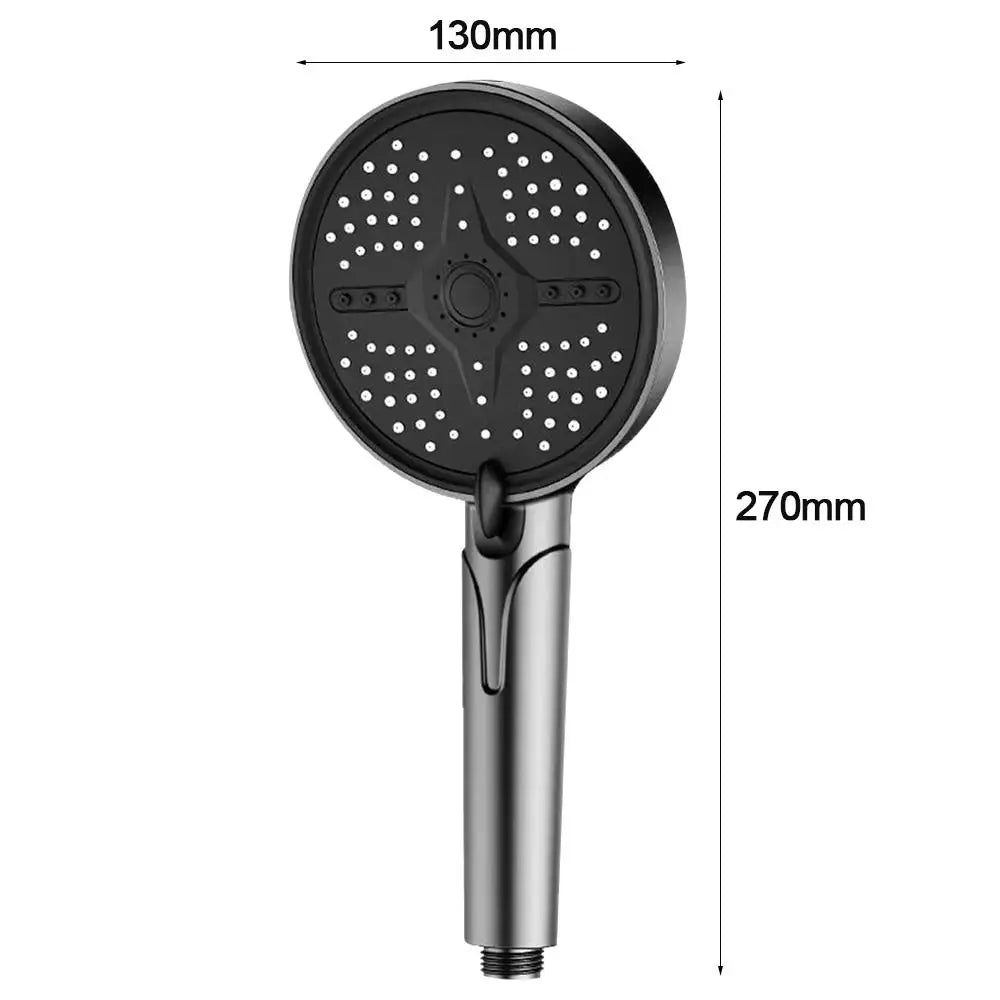5-Mode Handheld Shower Head – 13cm Large Panel Water-Saving