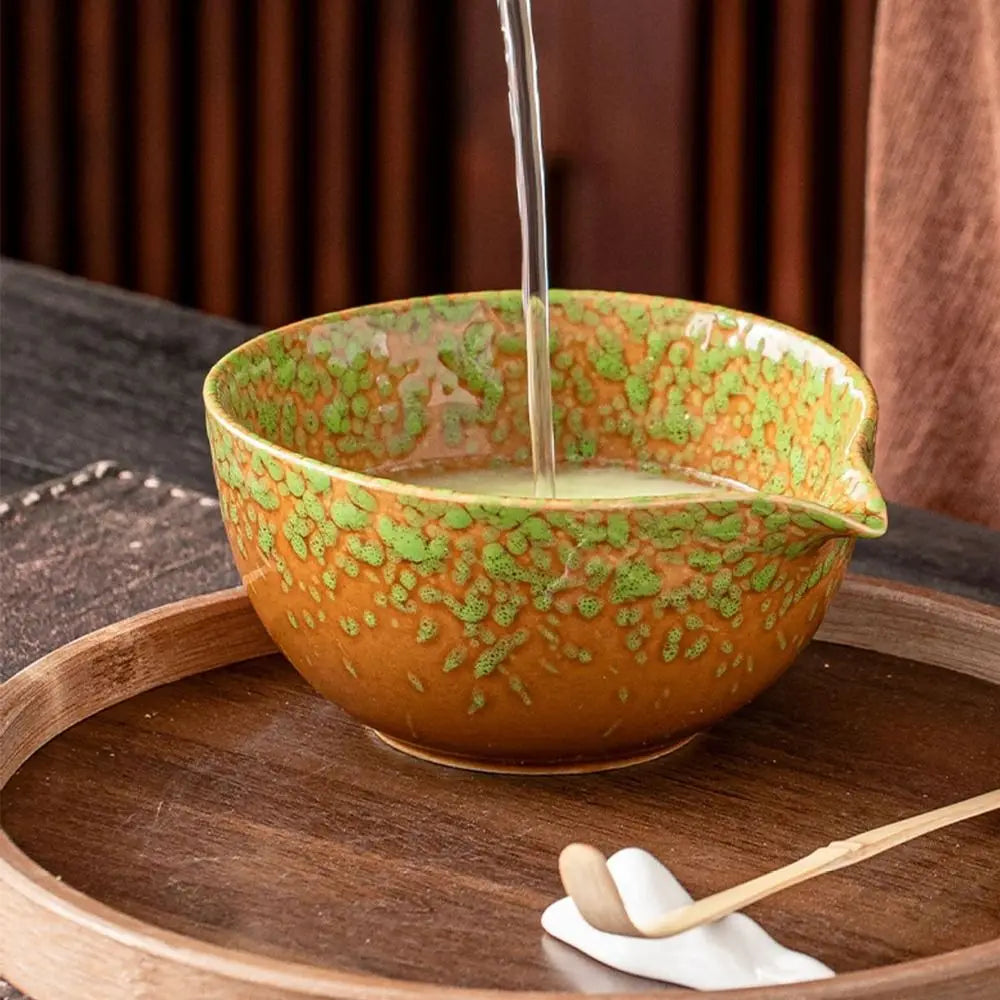Handcrafted Ceramic Matcha Bowl Set – Kiln-Fired, 500ml
