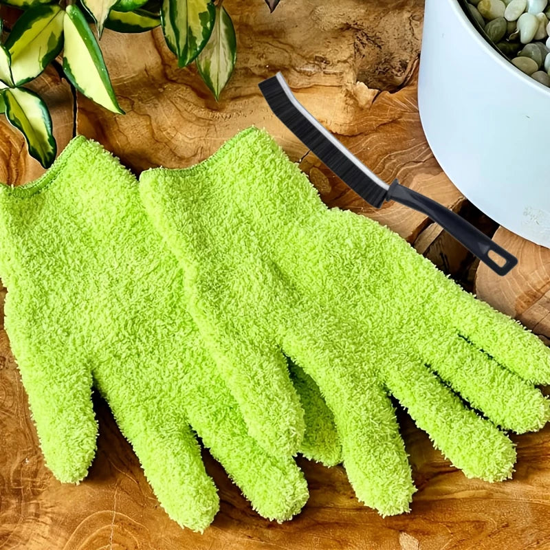 Reusable Cleaning Gloves with Built-In Gap Brush – 1 Pair