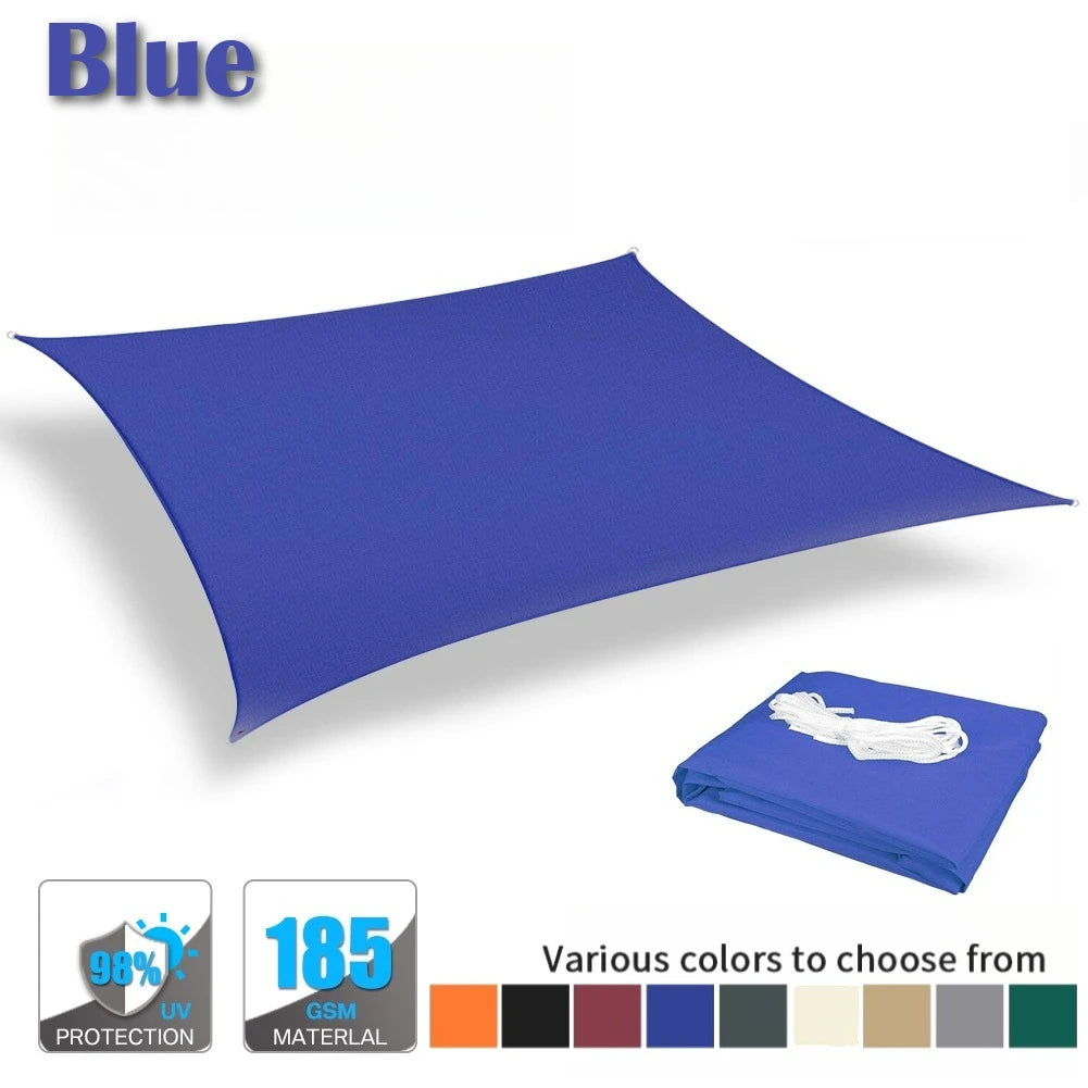 Waterproof Rectangle Sun Shade Sail 98% UV Block + Free Ropes