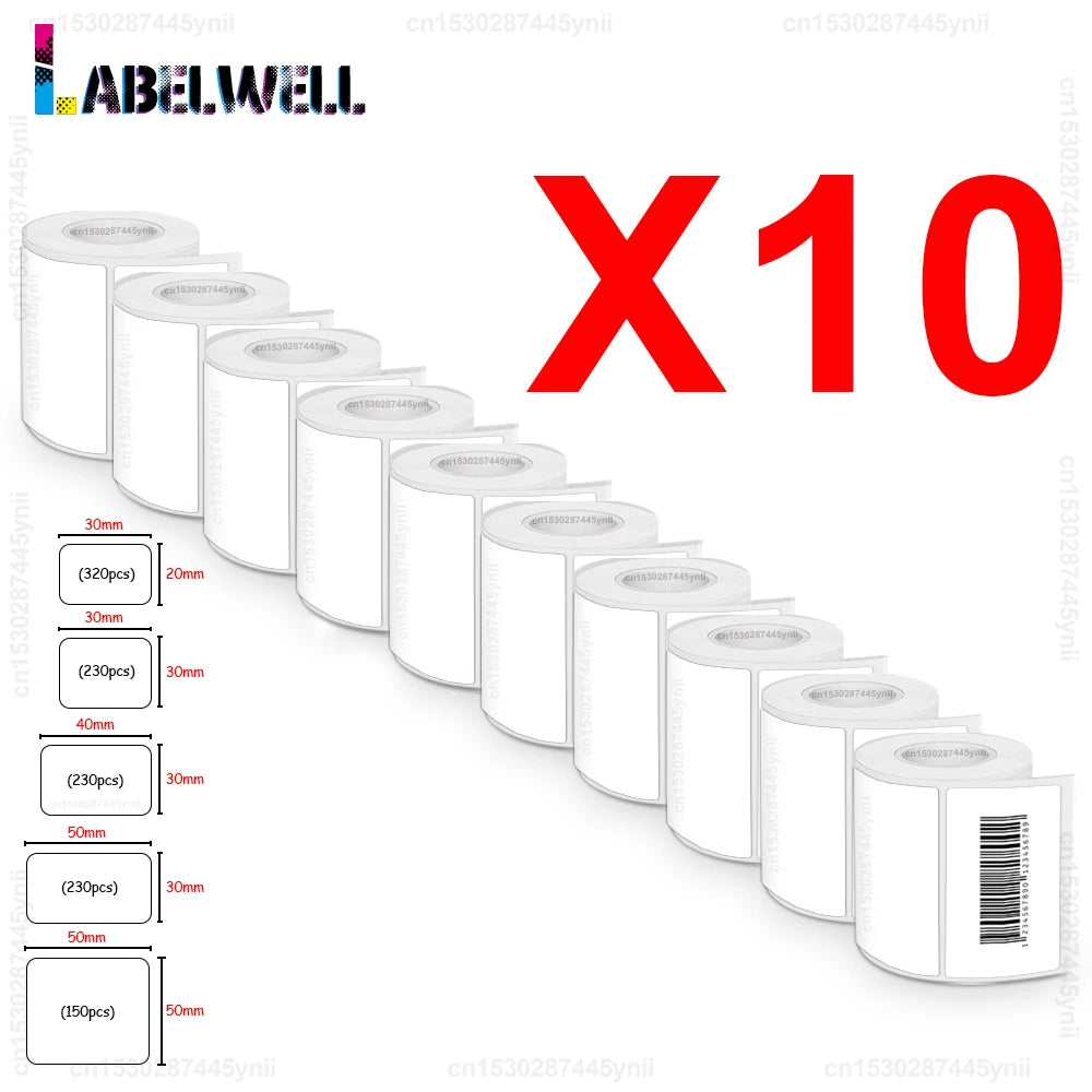 Labelwell Thermal Label Rolls for E210 P50 M110 M220 Printers