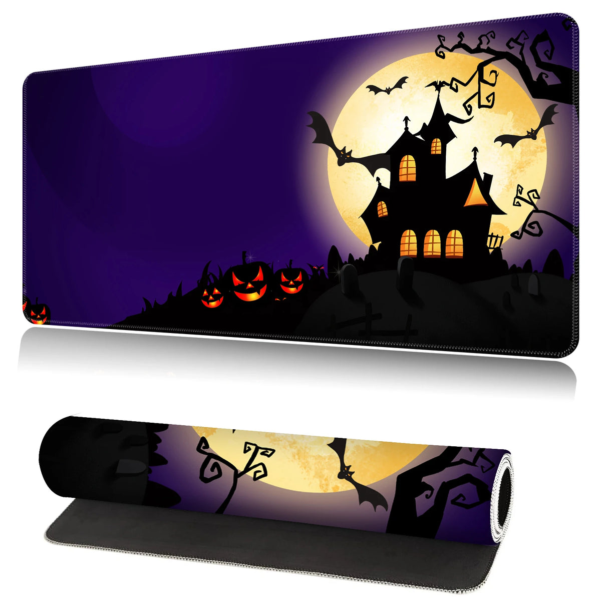 XL Halloween Anime Gaming Desk Mat – Non-Slip Rubber Base