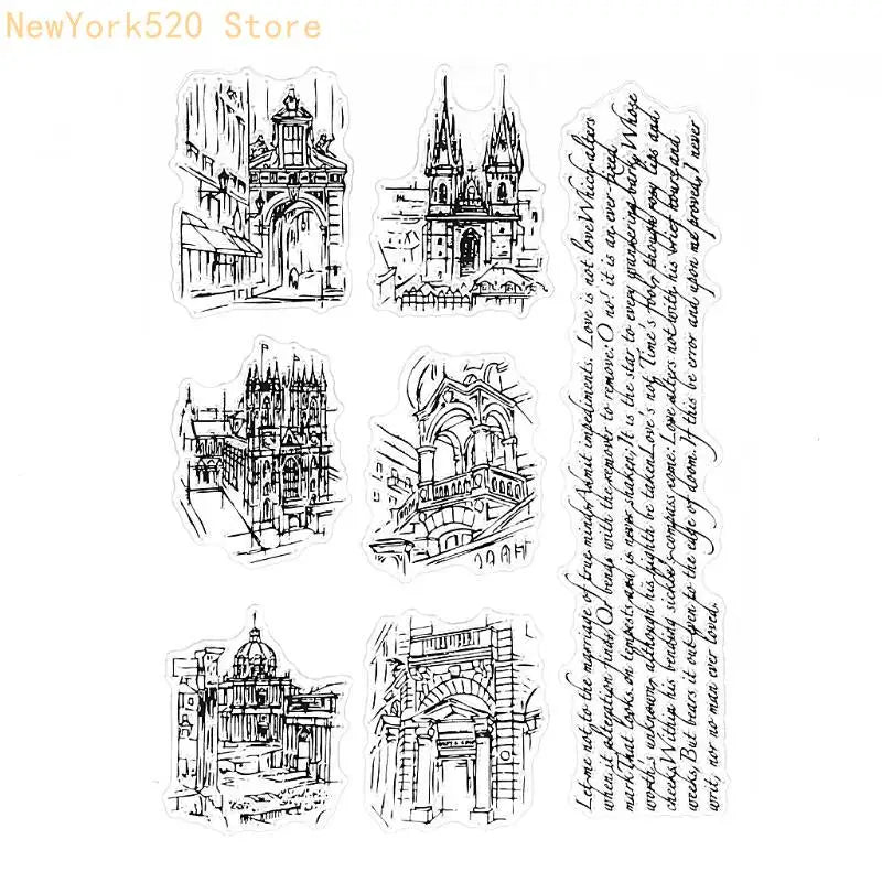 Buildings Clear Silicone Stamp for Scrapbooking & Card Making