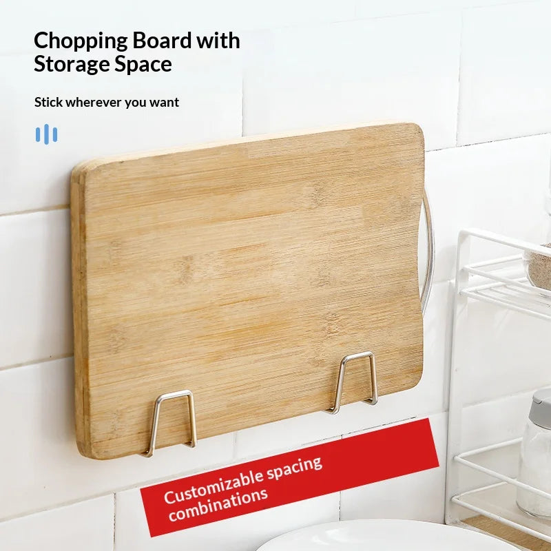 Self-Adhesive Stainless Steel Sink Sponge Rack & Hook