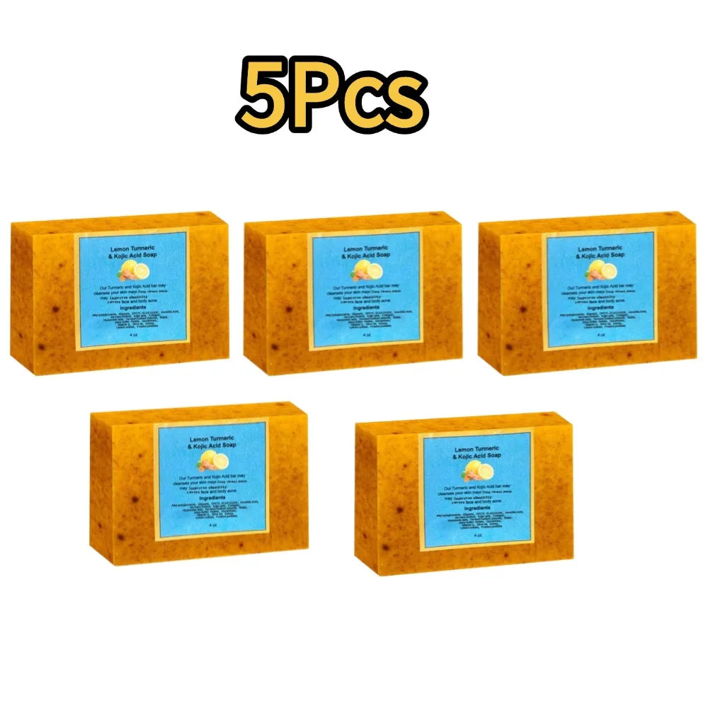 Organic Lemon Turmeric Kojic Acid Brightening Soap 1/3/5 Pcs