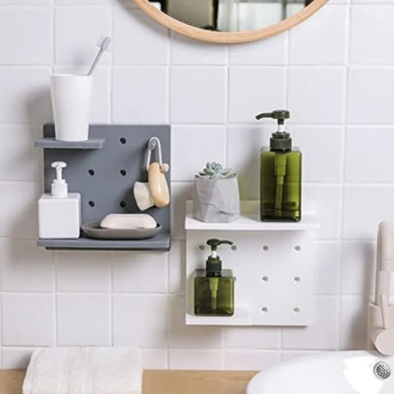 No-Drill Adhesive Wall Shelf Storage Rack – 4 Colors