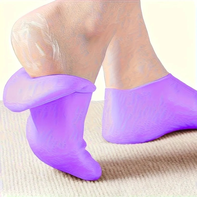 2-Pack Silicone Moisturizing Foot Socks – Exfoliating & Hydrating