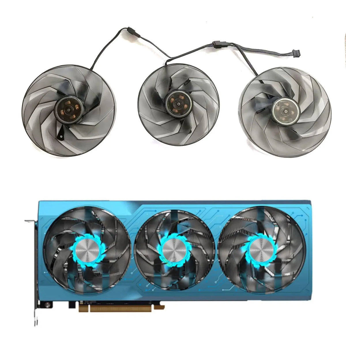 Sapphire RX 6750 GRE Aurora Replacement Cooling Fans Kit