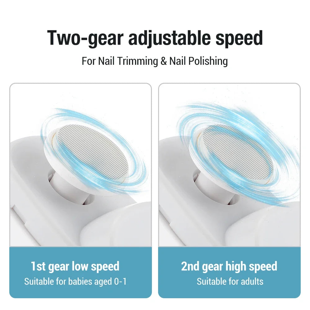 AFDEAL 2-in-1 Electric Nail Trimmer Grinder & Polisher w/ LED