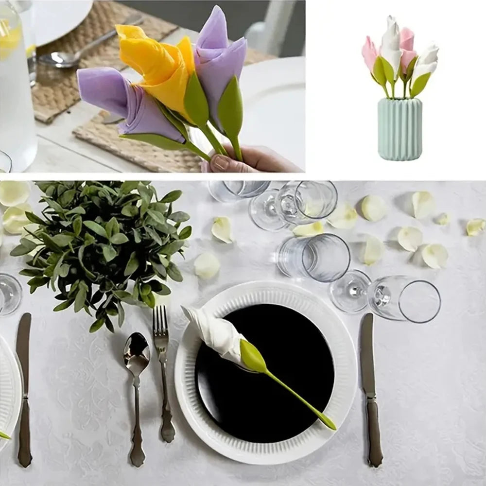 KindFuny Floral Napkin Holder – Elegant Table Decor Ring