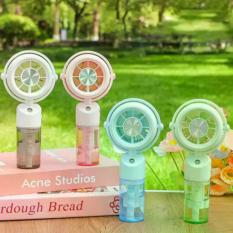 Rechargeable Handheld Misting Fan – 3-Speed Portable Cooling
