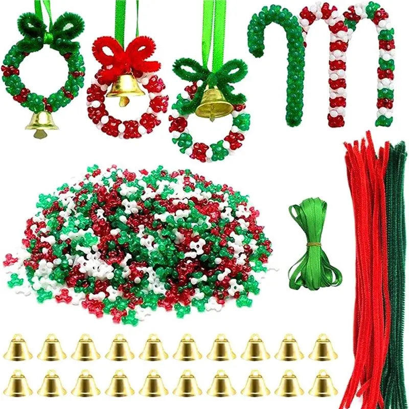 3140 PCS Christmas Beaded Ornament Craft Kit – DIY Wreaths