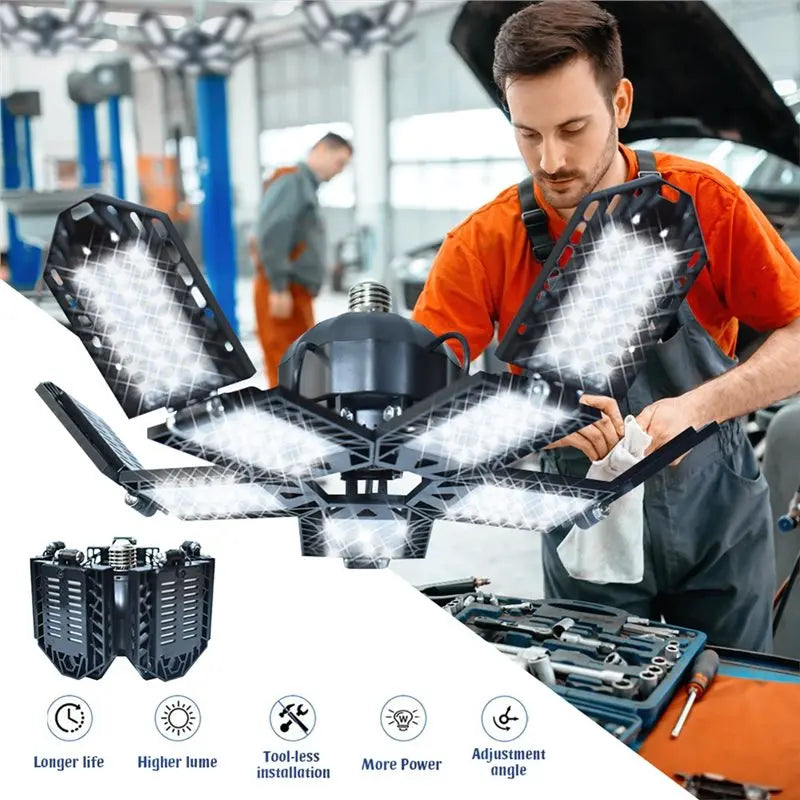 VIBE 180W Foldable LED Garage Ceiling Light – 15000 Lumens