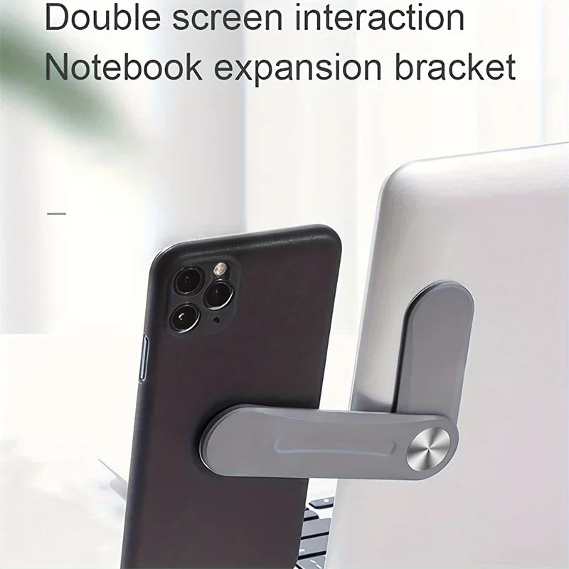 Magnetic Folding Phone Stand Laptop Side Mount Dual Screen