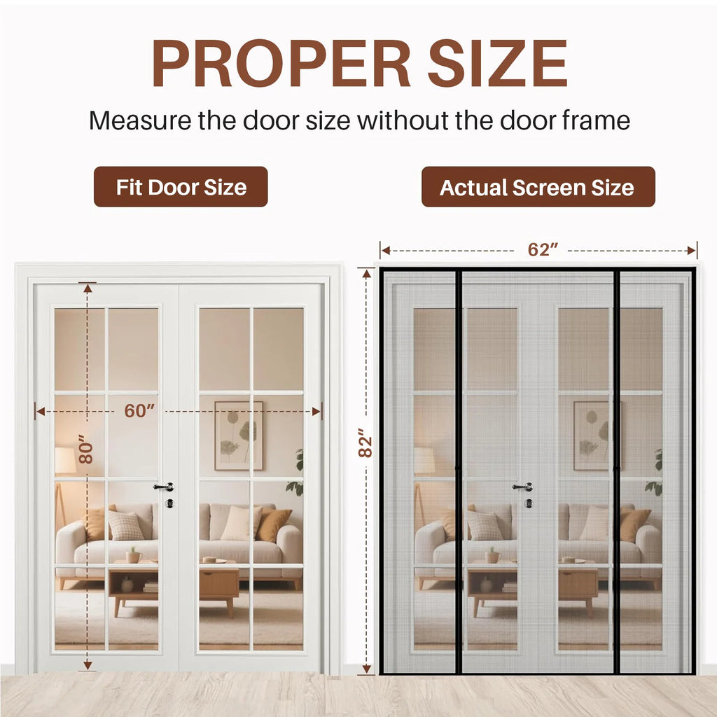 Double Door Magnetic Mesh Screen – Self-Closing Fiberglass Bug Net