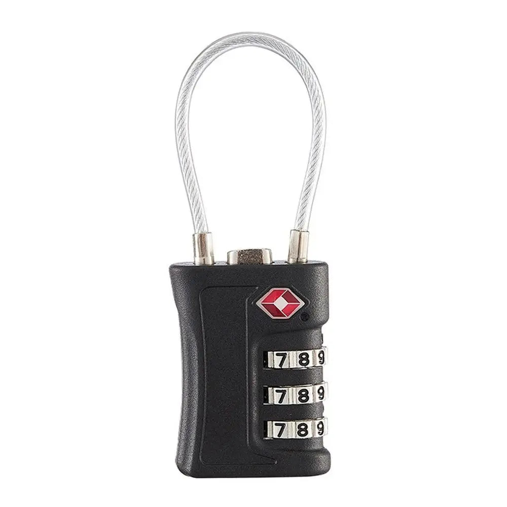 TSA 3-Digit Combination Lock with Wire Rope – Travel Padlock