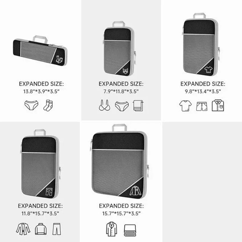 VIBE Compression Packing Cube Set – Travel Luggage Organizers