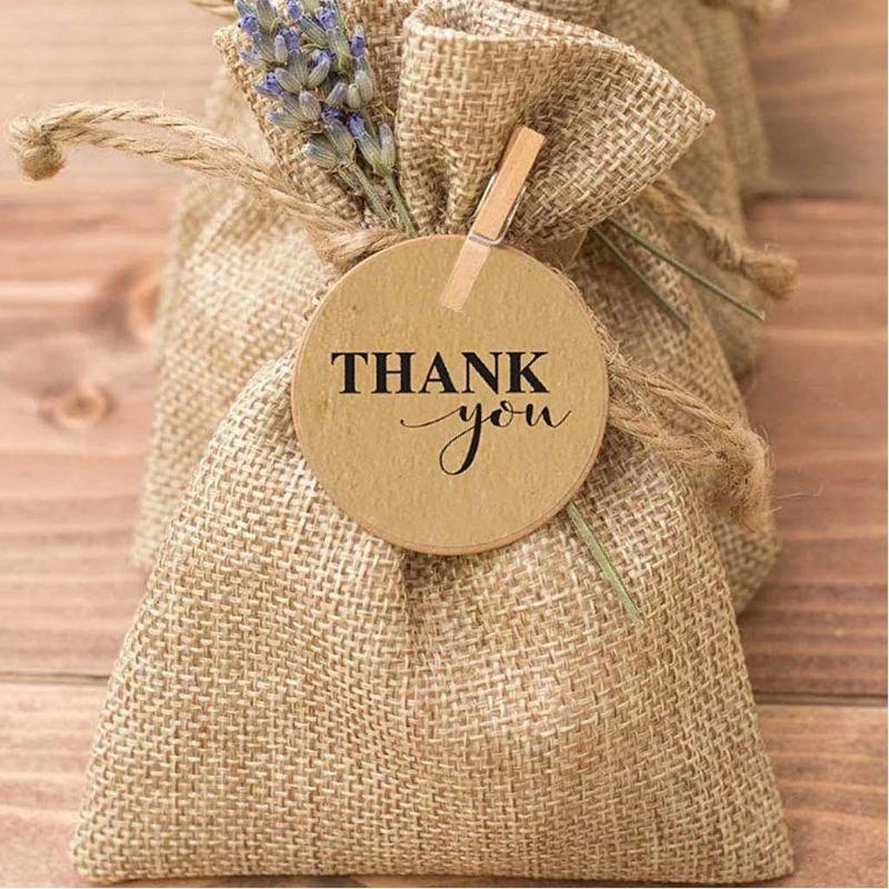 500pcs Kraft Thank You Stickers Round Seal Labels – Roll