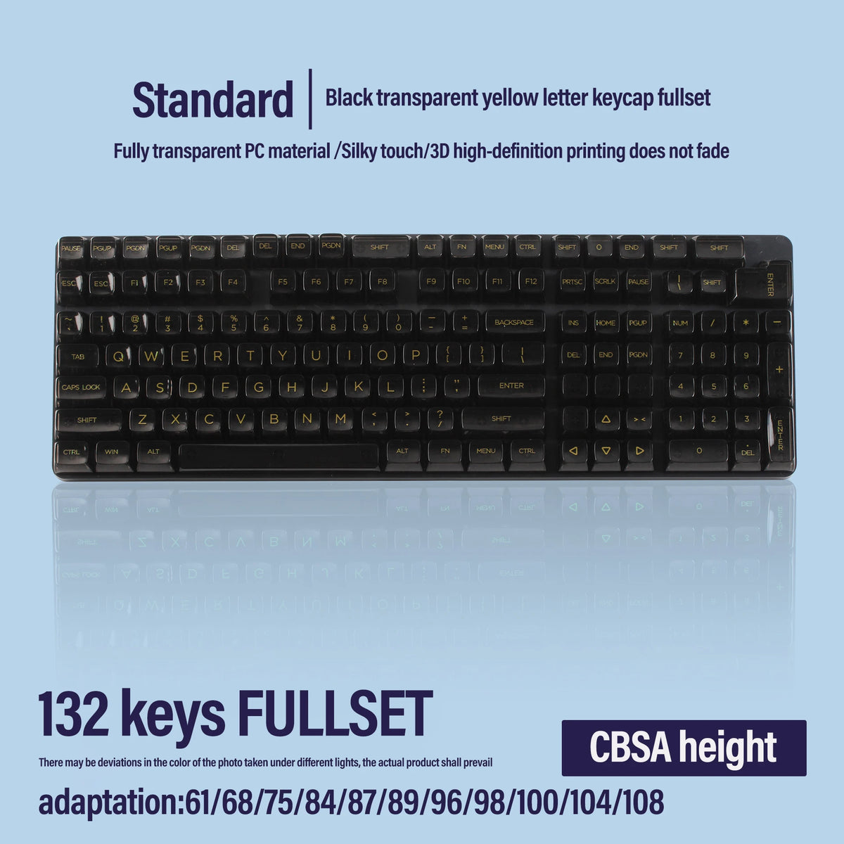 UYIQ 132-Key CBSA Transparent PC Keycaps – Cherry MX Gateron