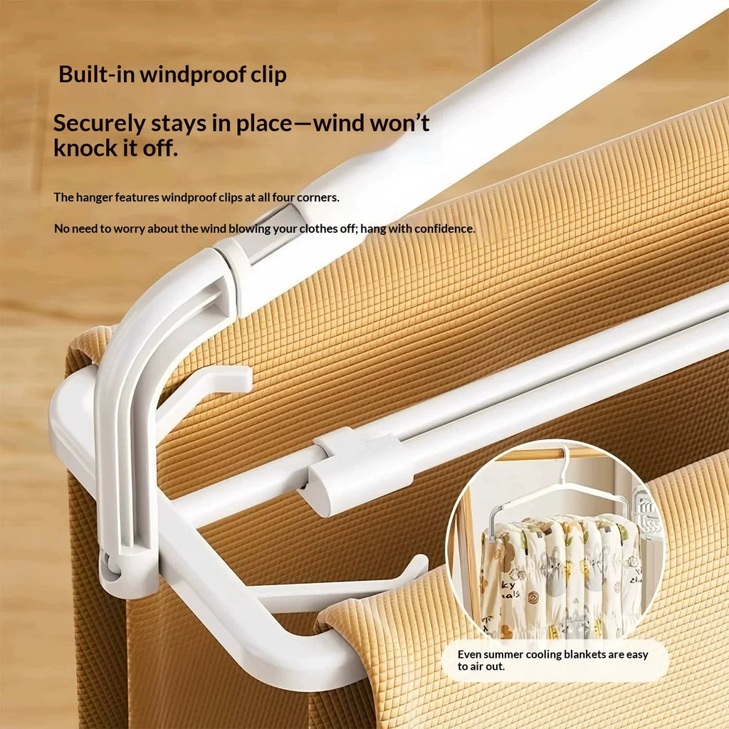 Telescopic Windproof Clothes Hanger Adjustable Drying Rack