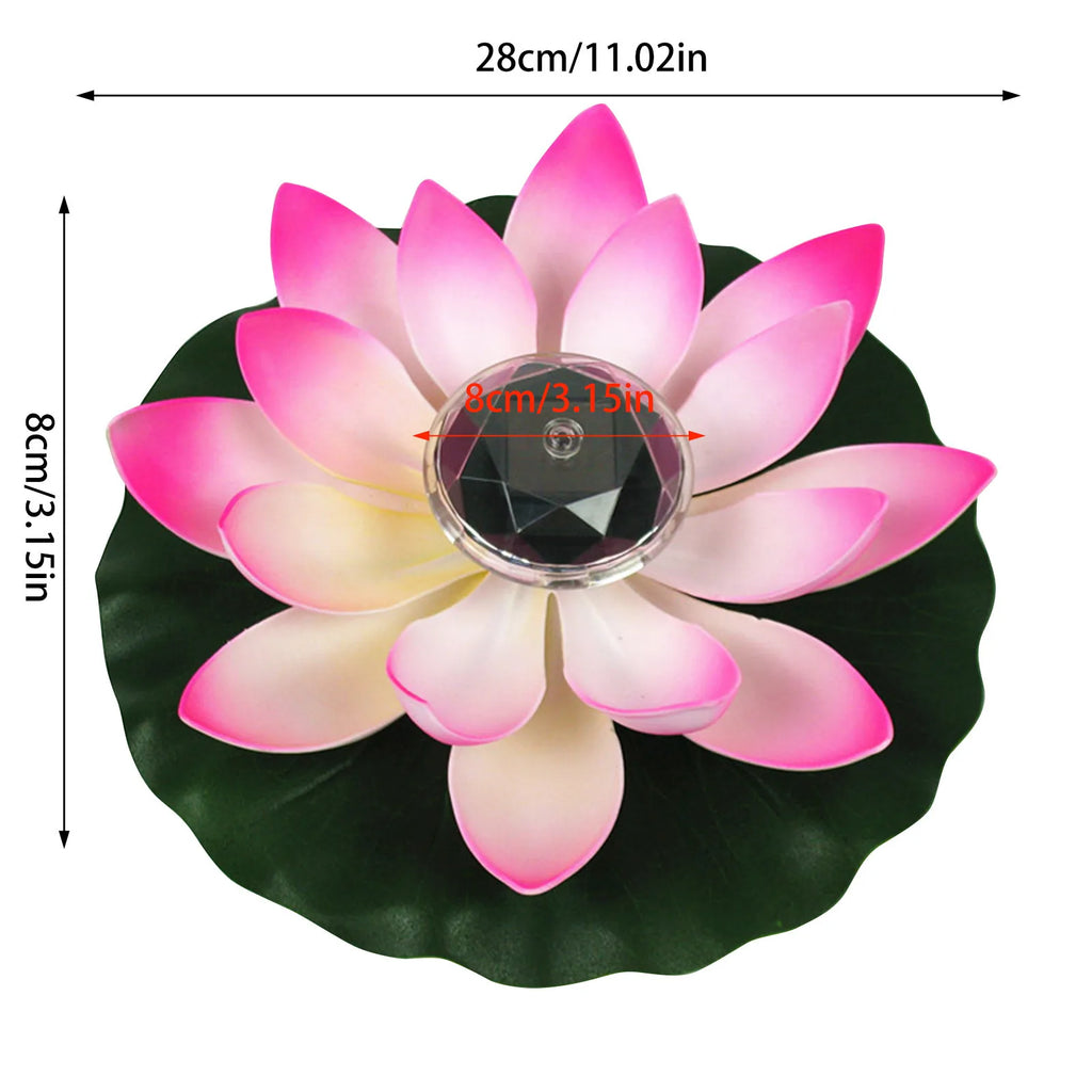 Solar Floating Lotus LED Light – Pool Pond Garden Decor