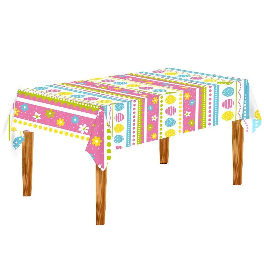 Easter Rabbit Bronzing Tablecloth 137x274cm Disposable Cover