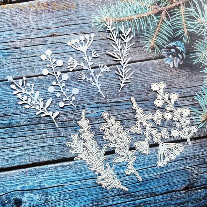 Flower & Grass Metal Cutting Dies Embossing Stencil DIY Set