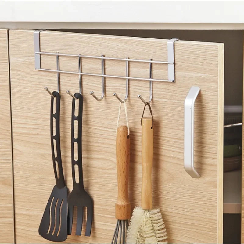 Stainless Steel Over-Door Double Hook – No-Drill Organizer