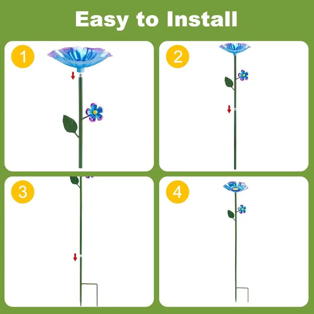 Metal Flower Bee Watering Station – Rust-Resistant Garden Feeder