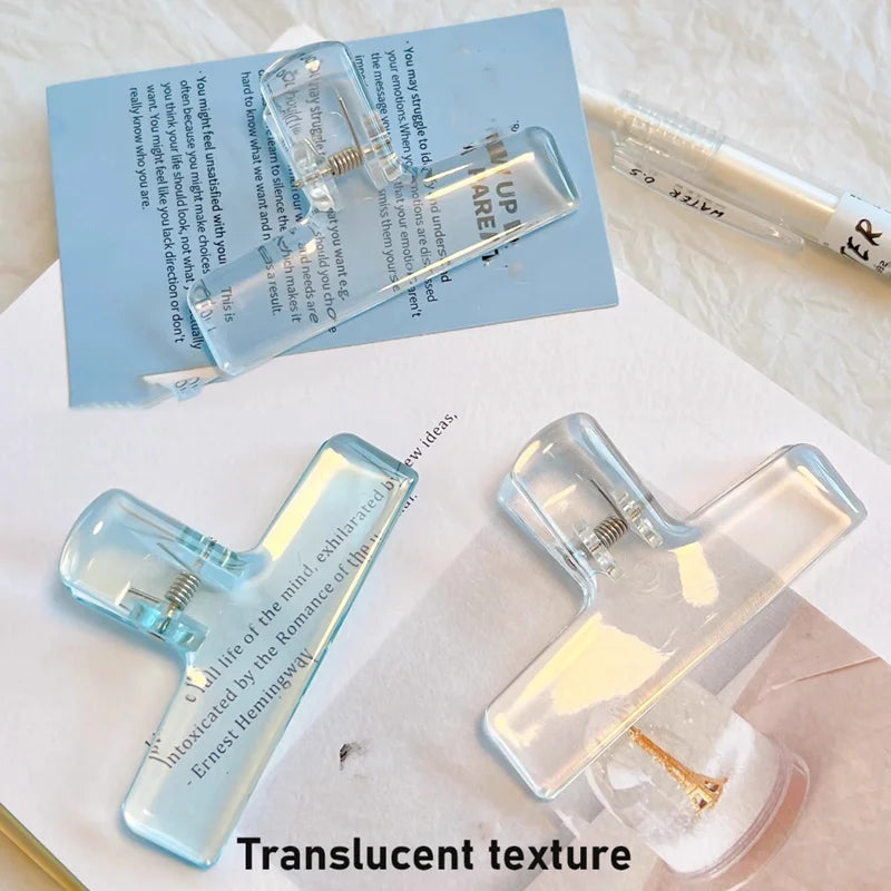 Transparent Pastel Binder Clips | Acrylic Paper Clamps