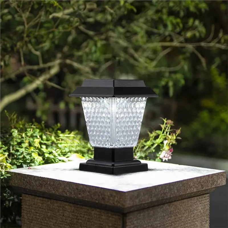 Solar LED Post Column Light – Waterproof Outdoor Garden Lamp