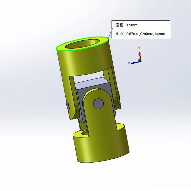 Mini Brass Universal Joint Coupling 2mm/1.5mm for Scale Models