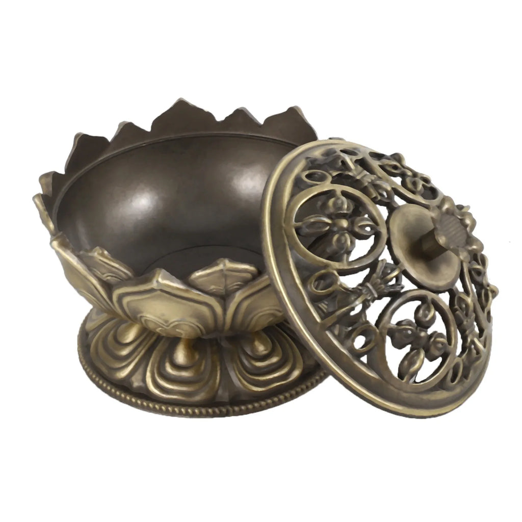 Lotus Flower Incense Burner Handmade Copper Censer 2-Pack