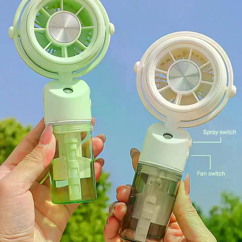 Rechargeable Handheld Misting Fan – 3-Speed Portable Cooling