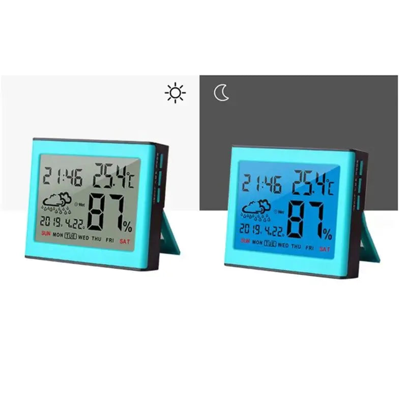 Digital Alarm Clock Thermometer & Hygrometer – Pink Indoor