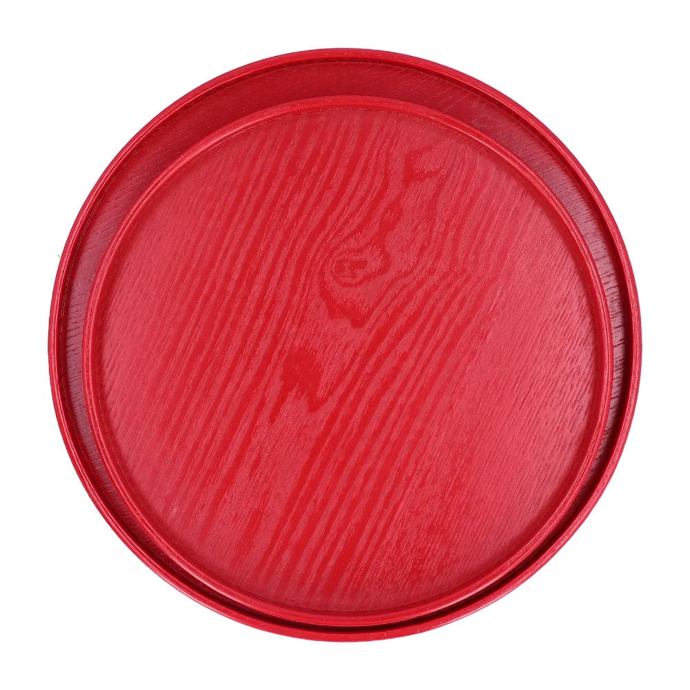 2-Pack Solid Wood Serving Tray Set – Snack & Drink Platter