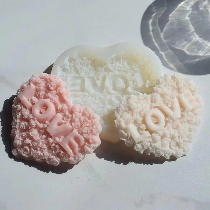 Rose Heart Silicone Mold – DIY Candle Resin Chocolate Craft