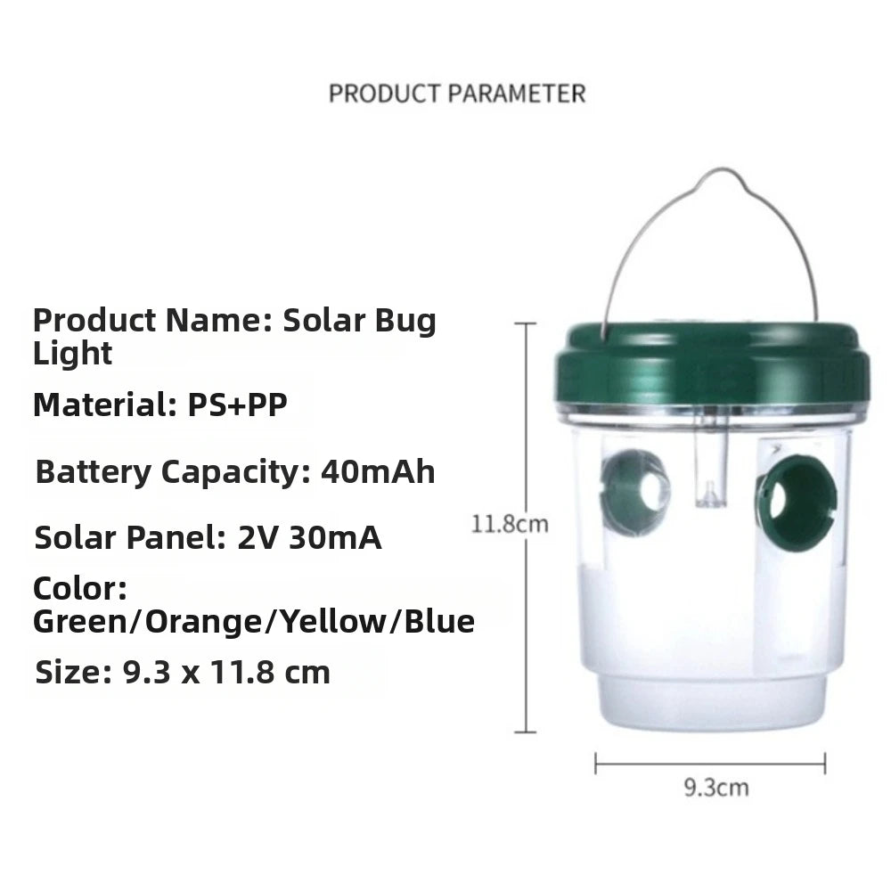 Solar Powered Wasp Trap Box – Reusable Hanging Insect Catcher