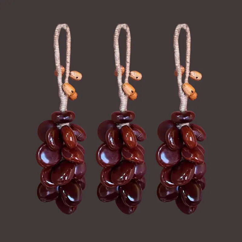 Handmade Natural Wood Bean Pendant Hanging String Décor
